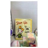 Two Dear God books, baby blocks and more toys