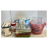 Iron storage, bathroom cups, Tin and Plastic containers