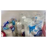 Iron storage, bathroom cups, Tin and Plastic containers