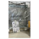 Glide Frame, large metal basket and galvanized tray with handles