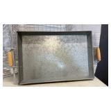 Glide Frame, large metal basket and galvanized tray with handles