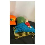 Ball caps, scarves, and gloves