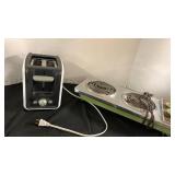 Vintage Dominion stove top and Oster toaster