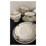 20 piece J&G Meakin English Blue and Gold Dinnerware Set
