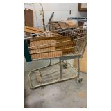 Misc wood in a grocery cart