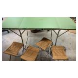 Folding table with 4 stools 28x60x24
