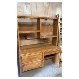 Solid Oak Desk with Hutch 63x47x17