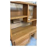 Solid Oak Desk with Hutch 63x47x17