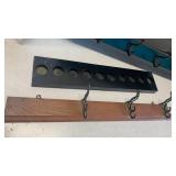 Wall-Mounted Coat Rack with Cast Iron Hooks and more 30 inches wide and smaller
