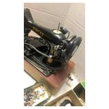 Vintage Singer Sewing Machine with Attachments