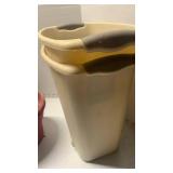 Wooden planter 14x11 and 2 small trash cans 13 inches high