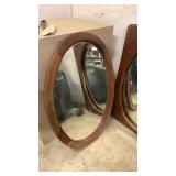 Vintage Oval and rectangle Wood-Framed Wall Mirrors 30x21