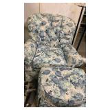 Hickerson furniture upholstered chair and ottoman