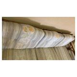 Rattan Bamboo Sofa with Striped Upholstery 29x74x32