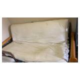 Wooden Frame Futon with White Mattress 37x82x35