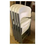 Lifetime White Plastic Folding Chairs with Grey Frame