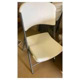 Lifetime White Plastic Folding Chairs with Grey Frame
