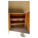 Vintage Oak Wall Cabinet with Decorative Crown 23x18x6