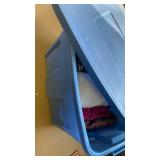 Fabric, white fluffy, stripes and more in bin