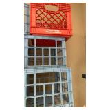 3 plastic crates, one Prairie Farms 11x13x13