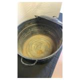 Vintage Black Speckled Enamelware Stock Pot with Lid 9x14