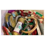 Embroidery threads and confetti