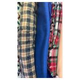 Fabrics , some plaid and strips and animals designs
