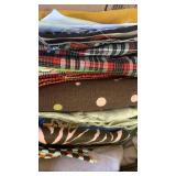 Fabrics including polka dots, plaid, solid and animal print