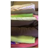 Fabrics greens, browns, pink, purple and more