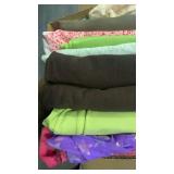 Fabrics greens, browns, pink, purple and more
