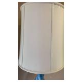 Modern Blue Ceramic Table Lamp with White Shade 40 inches tall