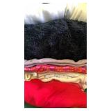 Fabrics including black fuzzy, bin and more