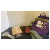 Gloves, ice scrapers and reusable bags