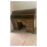 Dark wood roll top desk 45x53x20