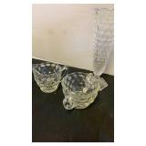 Fostoria pieces, salt and pepper shakers, cream and sugar bowl, coasters and more