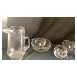 Vintage Royal Crystal Glass Bowls and pitcher