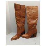 APPEARS NEW - Nine West Tan Leather Knee-High Boots 6.5M