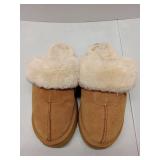 Cozy Sheepskin Lined Suede Slippers. Size 37 (US 6.5)