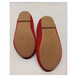 Red Suede Ballet Flats with Bow. Toddler Size 8
