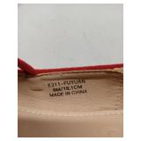 Red Suede Ballet Flats with Bow. Toddler Size 8