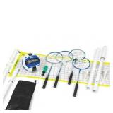 EastPoint Sports 2-in-1 Volleyball and Badminton Set  Adjustable Height Net Set with all Accessories