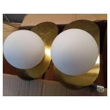 HOLKIRT Brass Wall Sconces Set of Two,Modern Wall Light,Globe Wall Sconce Wall Mount Light Wall Lighting for Bedroom Bathroom Living Room - Retail: $145