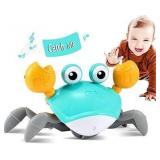 control future Crawling Crab Baby Toy - Infant Tummy Time Toys 3 4 5 6 7 8 9 10 11 12 Babies Boy 3-6 6-12 Learning Crawl 9-12 12-18 Walking Toddler 36 Months Old Music Development 1st Birthday Gifts