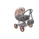 509 Crew: Melange Flora - Deluxe Doll Pram - Matching Shoulder Bag, Toy Accessory For Dolls Up To 18\", Foldable Design, Removable Bassinet, Kid Age 3