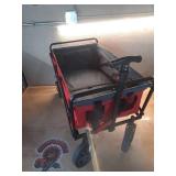 Seina Collapsible Steel Frame Utility Wagon Outdoor Garden Cart  Red - Retail: $77