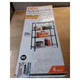 4-Tier Steel Wire Shelving Unit in Black (36 in. W x 54 in. H x 14 in. D) - Retail: $66