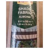 PACK OF 2-6 ft. x 50 ft. Almond Sun Shade Fabric - Retail: $75