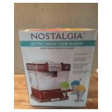 NostalgiaRetro Table-Top Red Snow Cone Maker, Makes 20 Icy Treats, With 2 Reusable Plastic Cups & Ice Scoop - Retail: $60