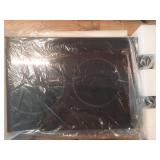 VEVOR Electric Cooktop, 12 inch 2 Burners Built-in Electric Stove Top, 3000W Ceramic Top Radiant Cooktop, with Glass Panel, Knob Control, 11 Heat Levels, 220-240V, Hard Wire (No Plug) - Retail: $81