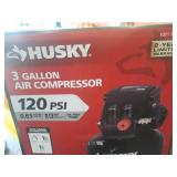 Husky3 Gal. 120 PSI Portable Electric Oil-Free Light Duty Pancake Air Compressor with Fold Down Handle and 1-Quick Coupler - Retail: $67